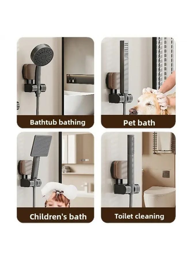 No Drill Suction Shower Head Stand Adjustable Height Angle 4 in 1 Adapter Heavy Duty Plastic Bracket 1pc - Image 5